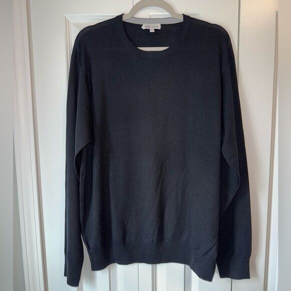 MENS PETER MILLAR NAVY CROWN SOFT MERINO SILK CREWNECK LONG SLEEVE Size XL - Picture 1 of 6
